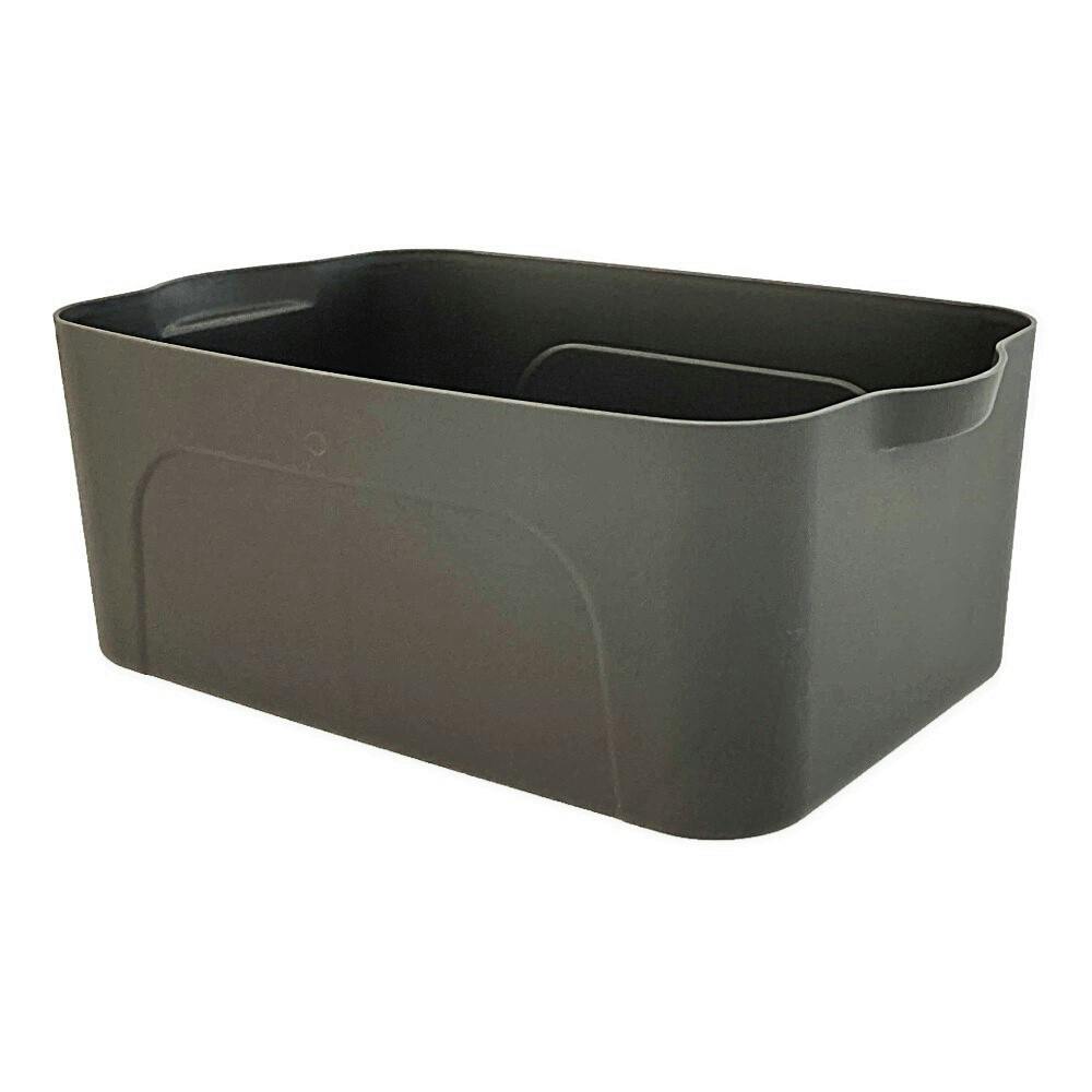 積重ねできるフタ付きPPボックス グレー ハーフ | カラーボックス