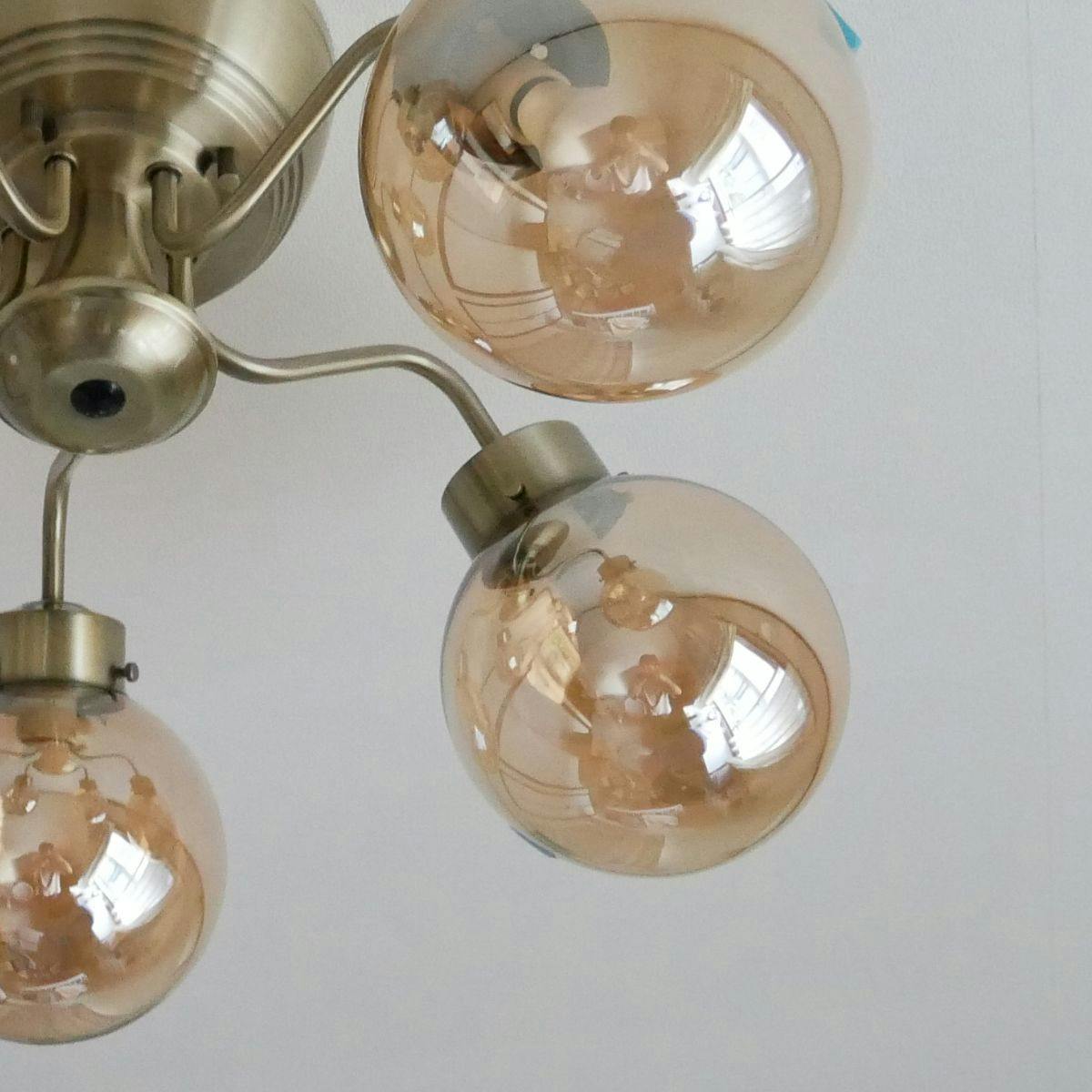 村上工作所 CAROL5 シャンデリア 5灯 ゴールド アンバー 電球なし MLH