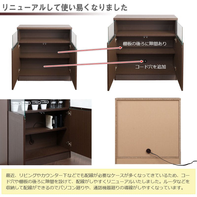 薄型リビングボード 幅79 奥行30 扉タイプ サイドボード キャビネット