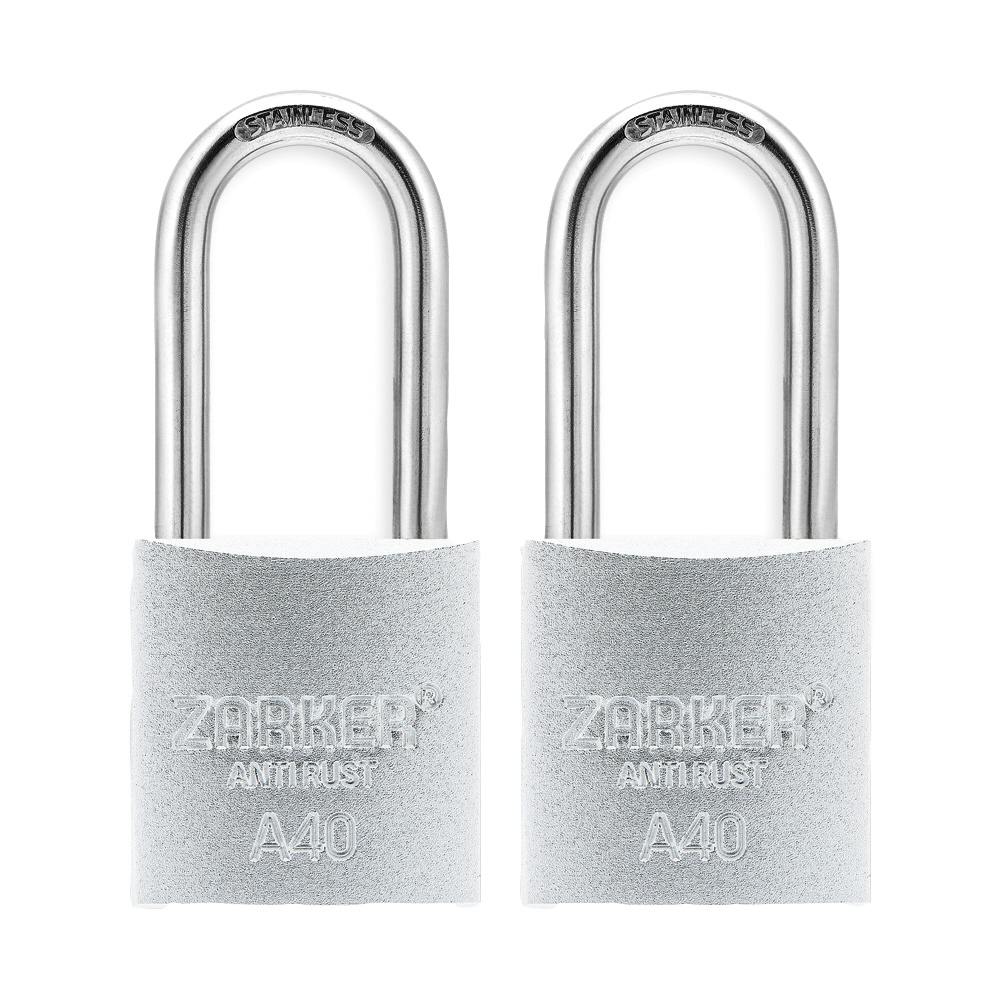 ザーカー キー式 防錆南京錠 ツル径6.3mm シルバー A40-S 防犯ロック
