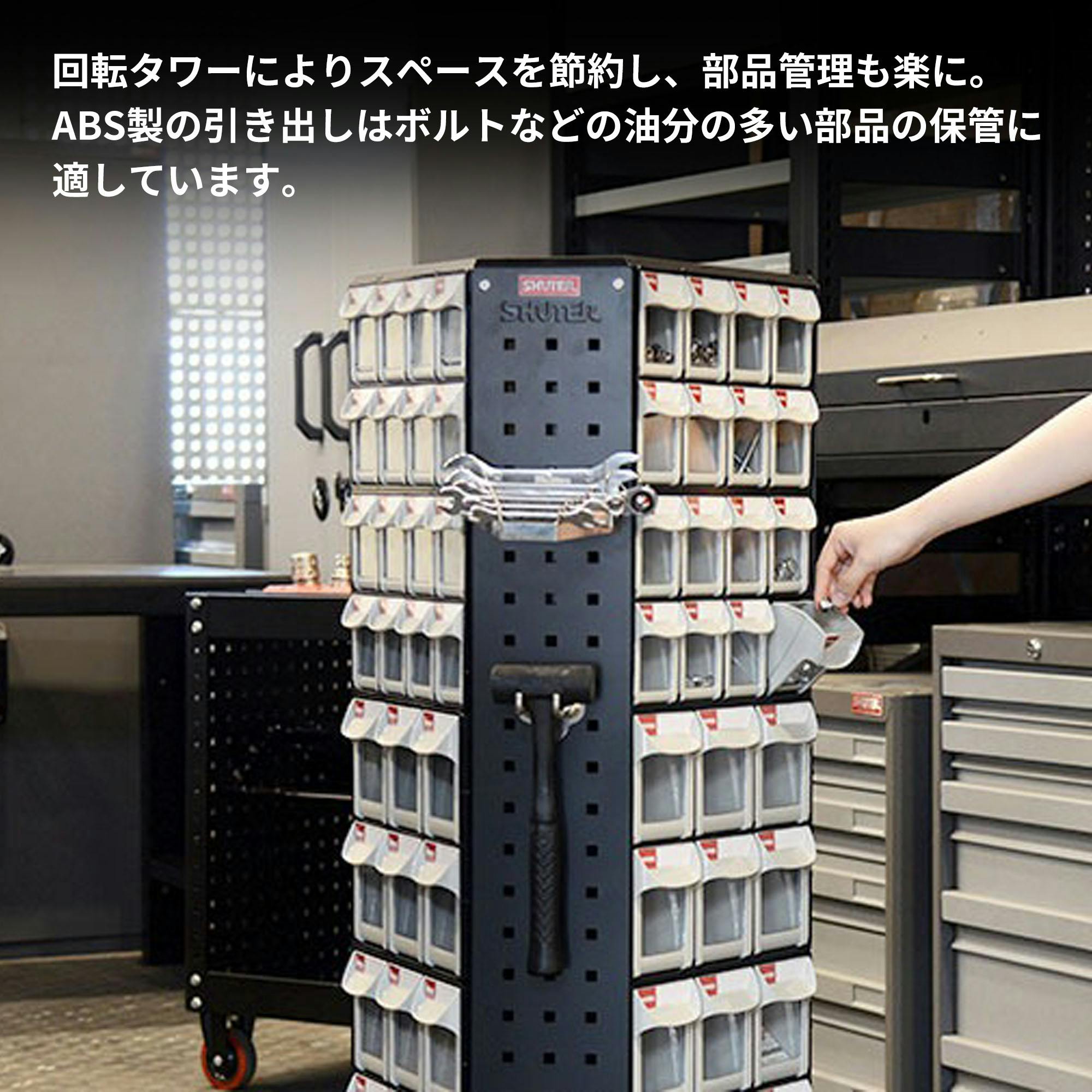 SHUTER 三面回転式 パーツ整理棚 (引出し36個) RFO-636 キャビネット