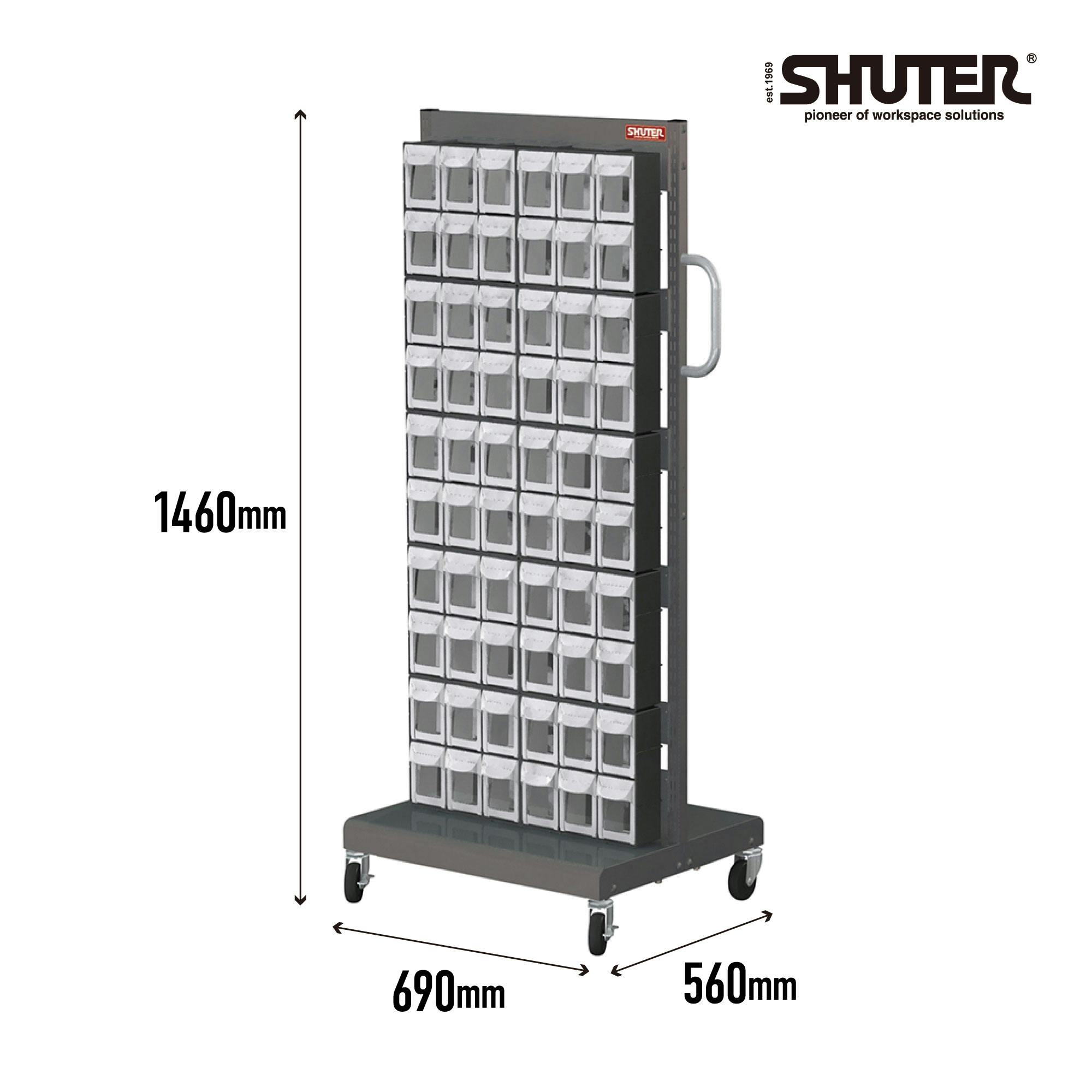SHUTER パーツ整理棚 両面 (引出し120個) セット MS-26000