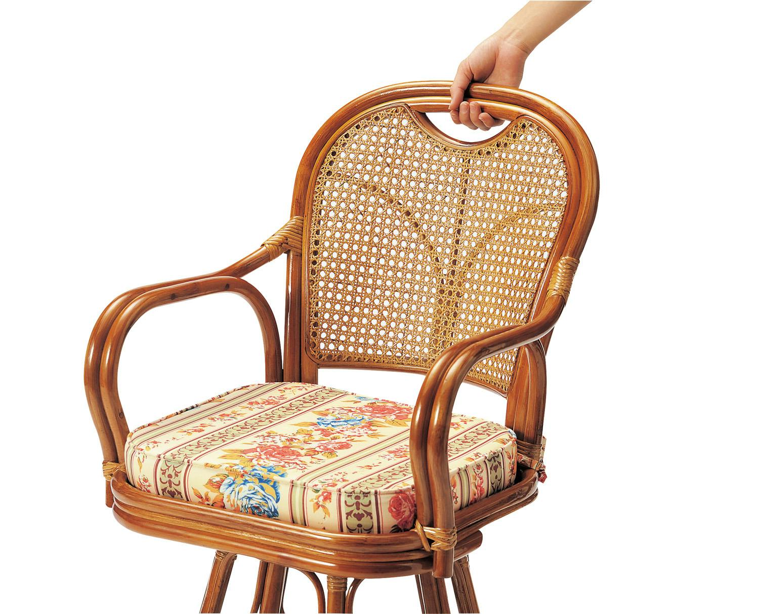 KOEKI 弘益 UTILITY R-390S ラタン回転椅子ミドルタイプ(SH390) 52×57