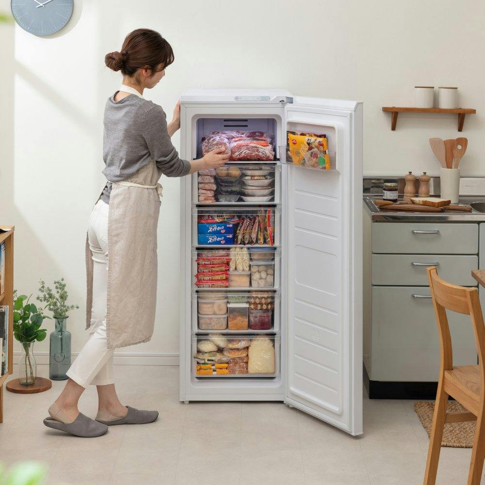 アイリスオーヤマ 冷凍庫 142L IUSN-14A-W ホワイト 冷凍食品 ストック