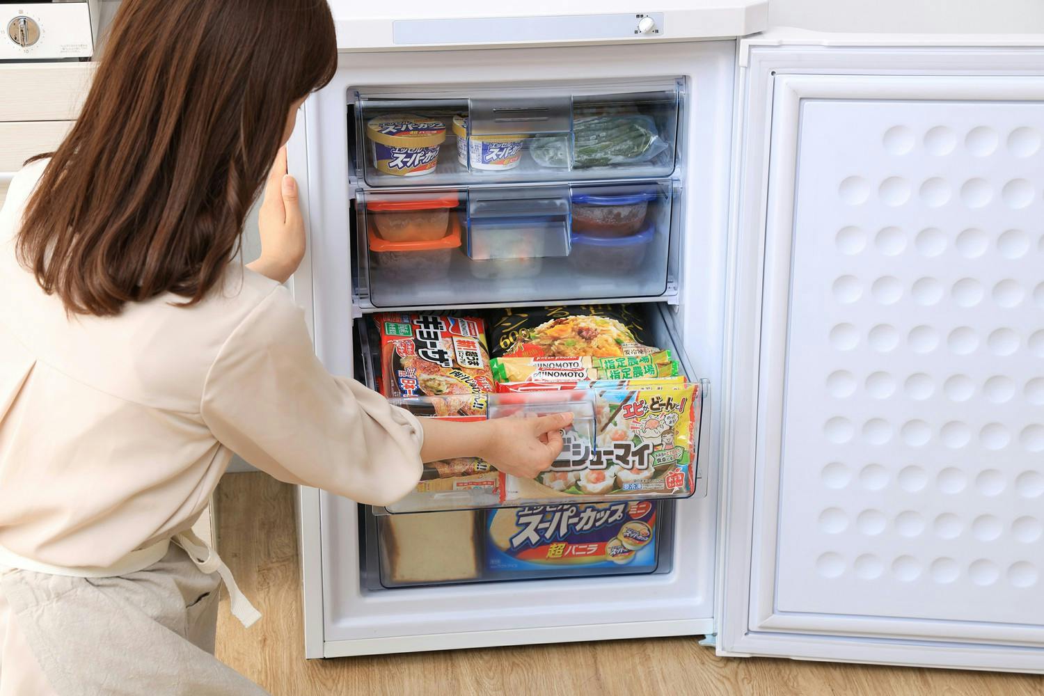 アイリスオーヤマ 前開き冷凍庫 85L ホワイト 冷凍食品 ノンフロン