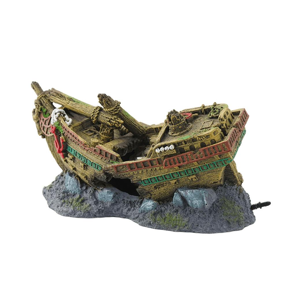 aquaneru オーナメント沈没船 アクアリウム 水槽レイアウト オブジェ