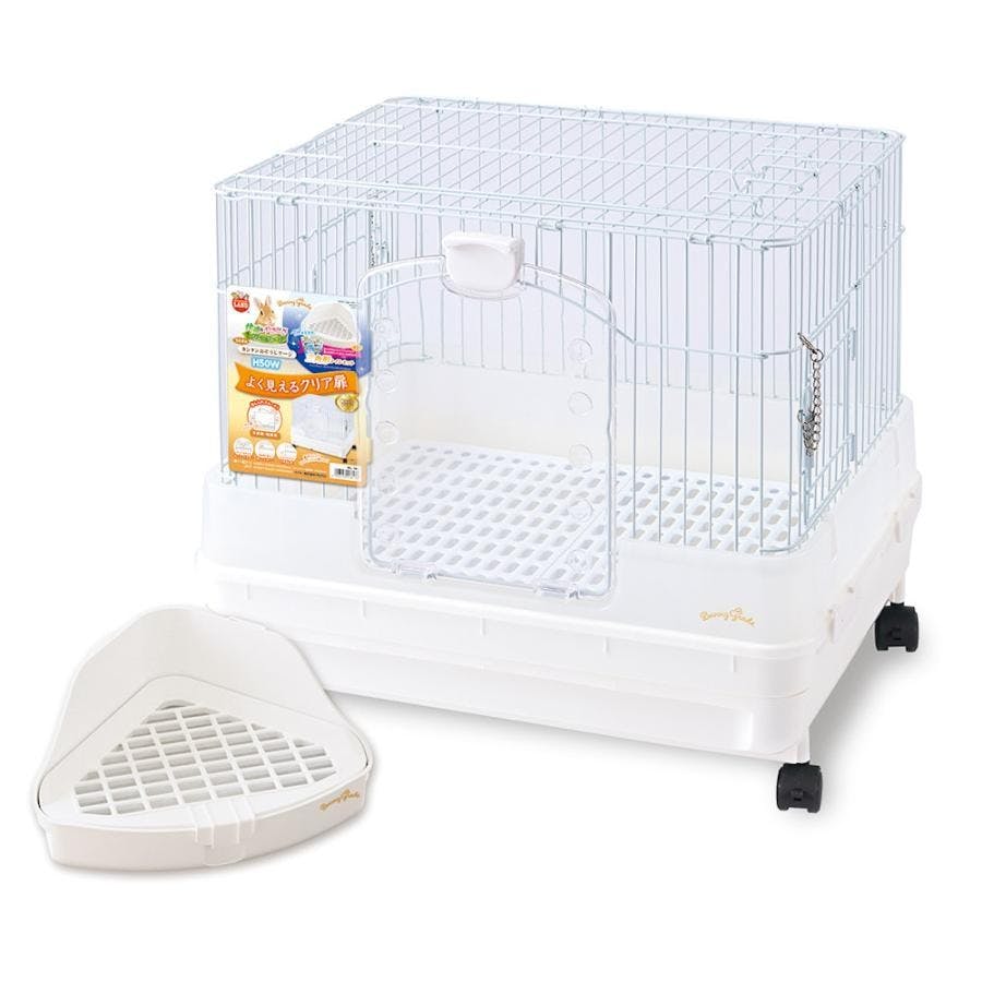 ミニマルランド うさぎのカンタンおそうじケージH50B 三角形トイレ