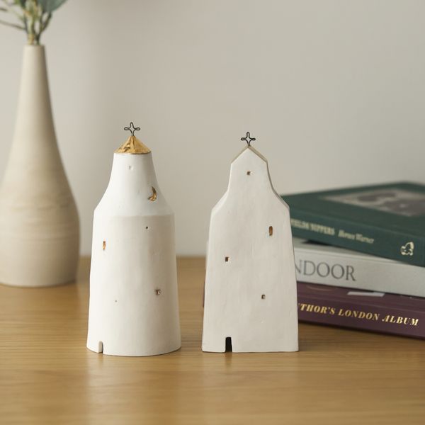 h.u.g/灯りのオブジェ church （L） -金彩のアクセントが光る、手作り