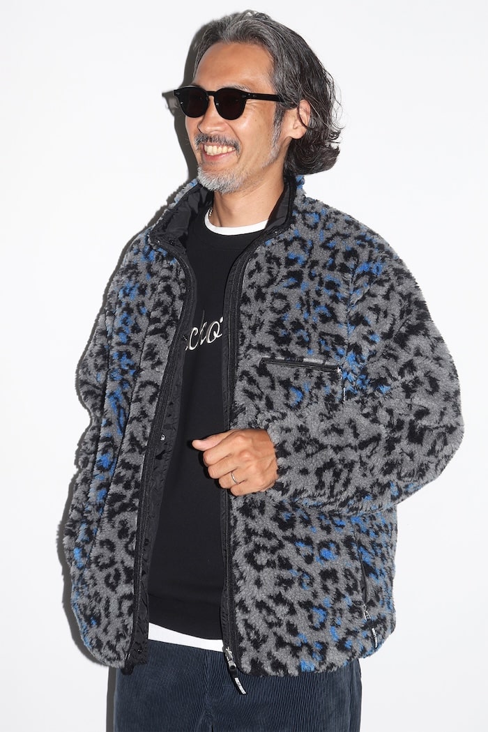 REVERSIBLE LEOPARD BOA JACKET #GRAY [23FW-WMO-OD06] - GRAY / M XL