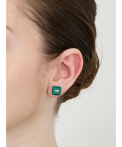 BIRD OF PARADISE スクエア ストーン スタッド ピアス