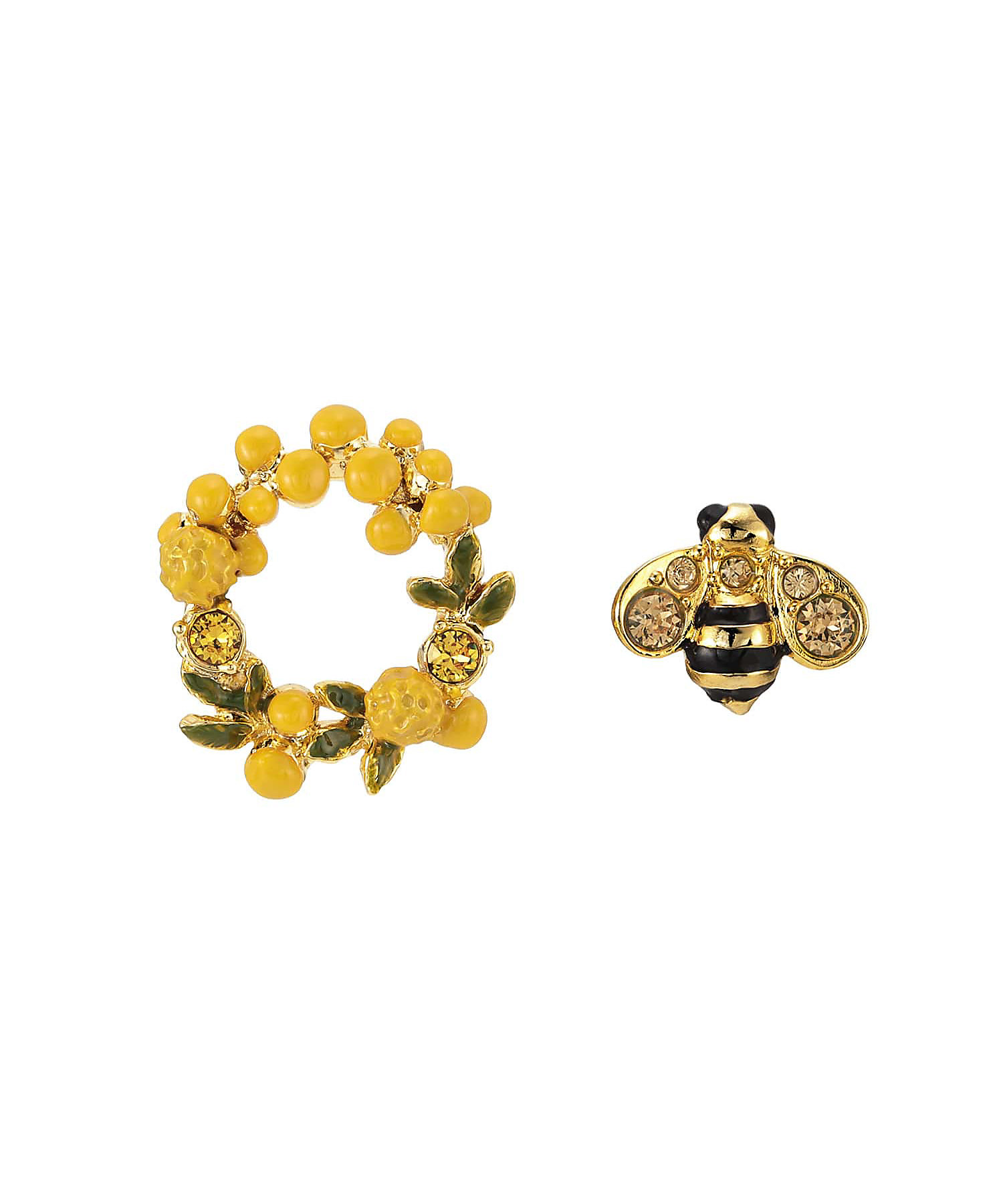 ミモザとハチ ブローチ2点セット VBRV2015 Y2 | VENDOME