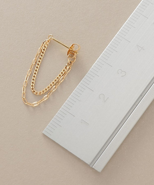 K18キヘイ×長アズキチェーン フープピアス（2002269849