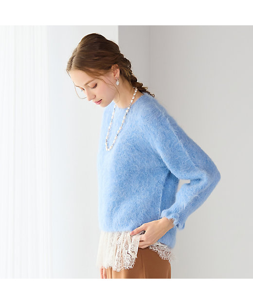 アルパカシャギープルオーバーニット（73136553） | Liliane