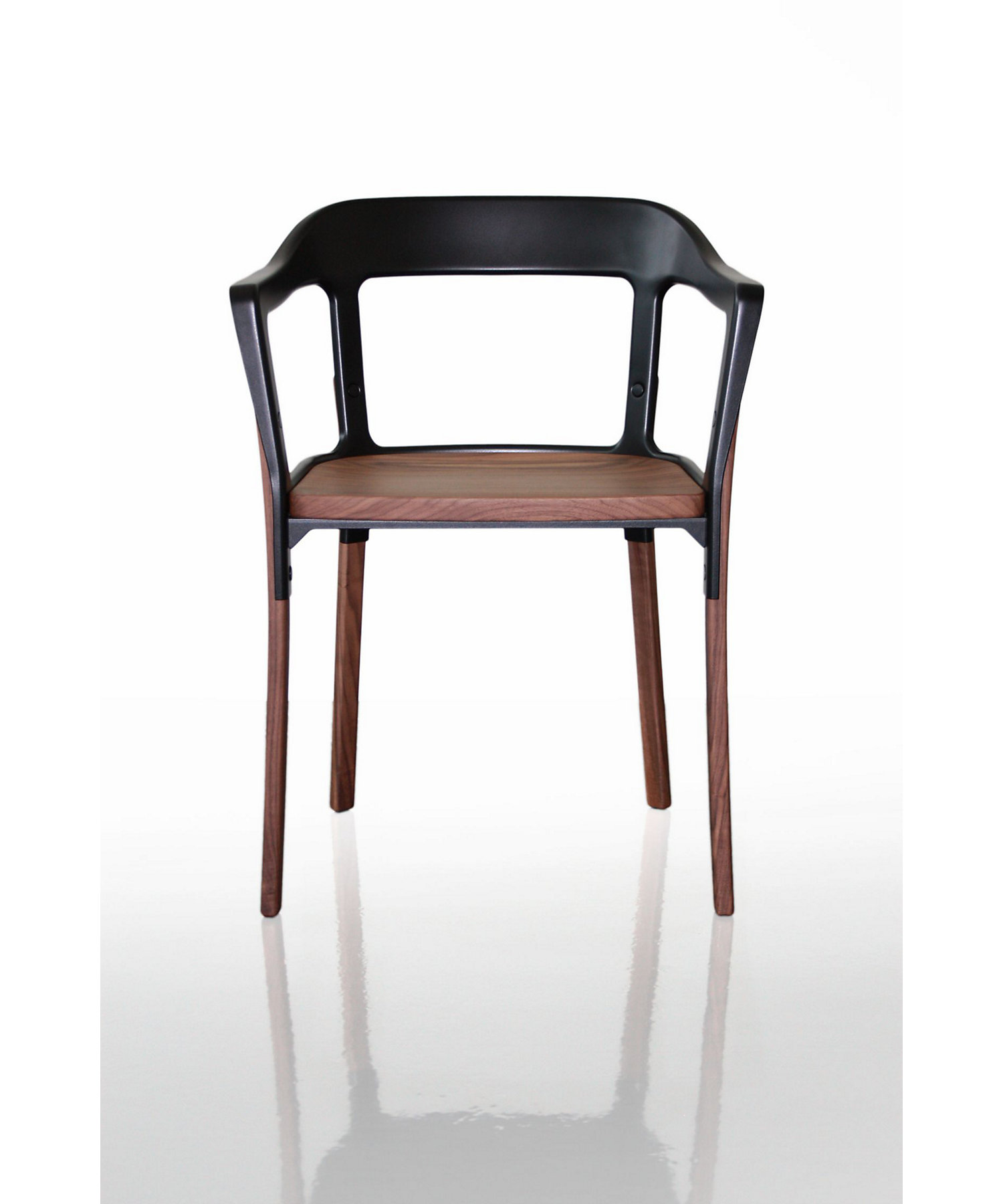 受注商品】スティールウッド チェア ウォルナット／ブラック