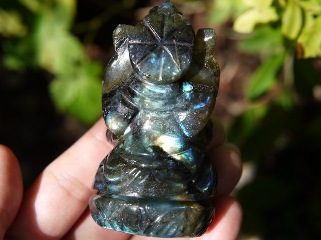 極上・希少】インド直輸入 ガネーシャ像（天然クロライト石） 極上