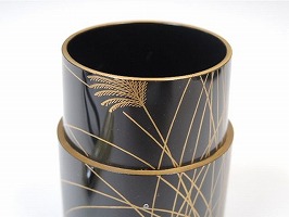 中棗 金ぼかし 武蔵野 蒔絵】前田清峰 共箱 中棗 金ぼかし 武蔵野 蒔絵