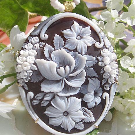 CAMEO（カメオ） 希少作品 Franco Scala作 シェルカメオ K18, SILVER