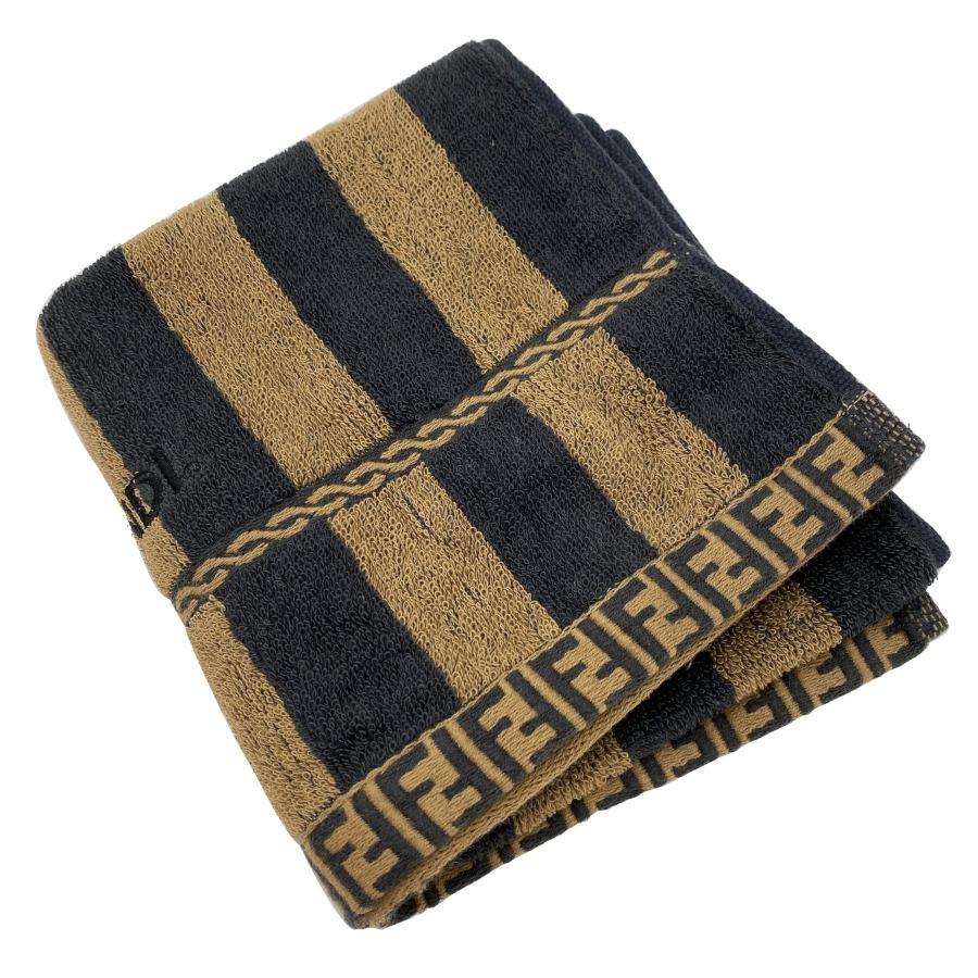 FENDI（フェンディ） フェイスタオル 2枚セット ロゴ入り ズッカ柄