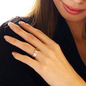 ステンレスリング 指輪 ブルー・青 ローズゴールド ブラック sr0089