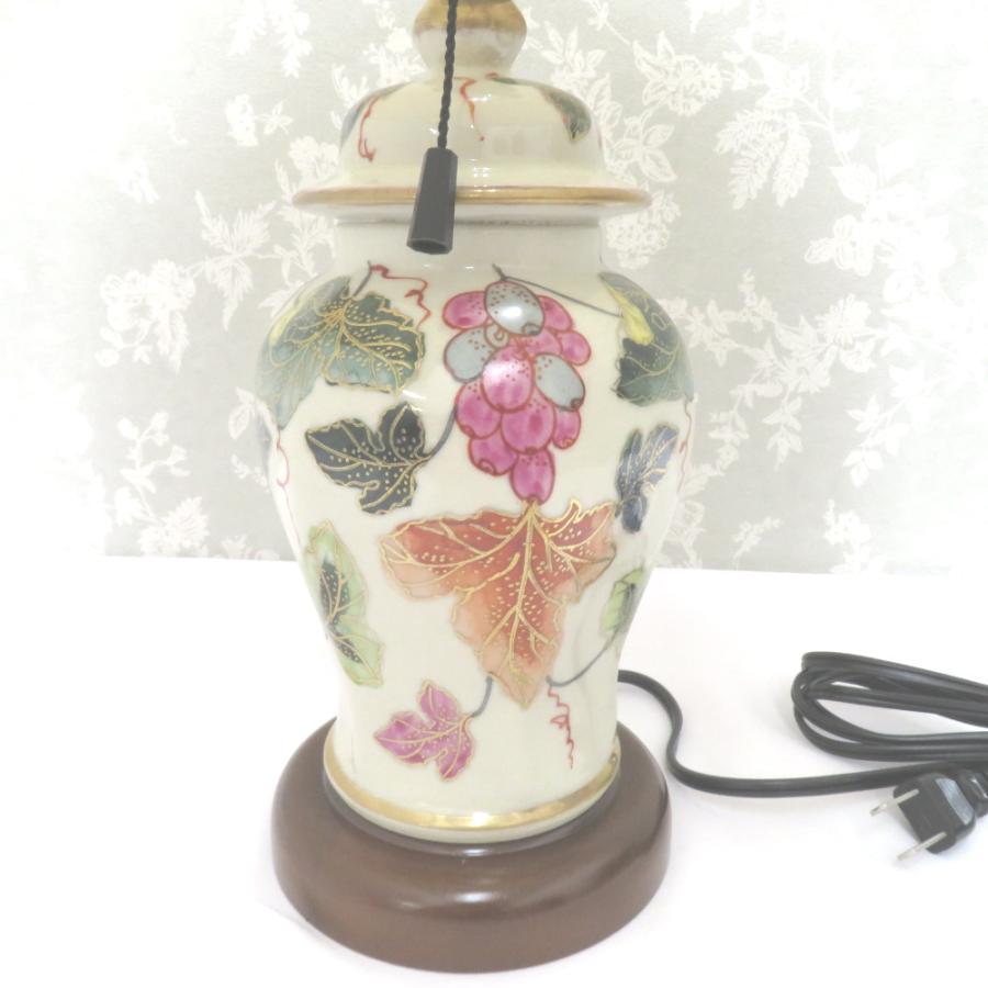 九谷焼 照明 骨董品 インテリア 藤田九谷ランプ テーブルライト 陶器