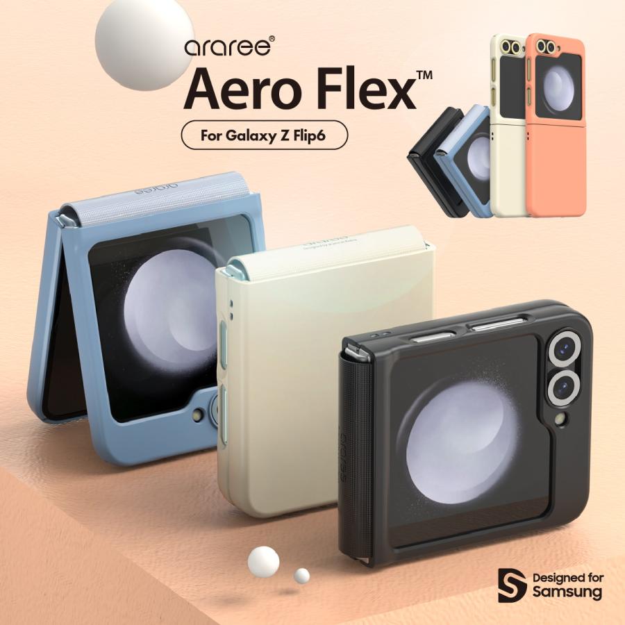 araree Galaxy Z Flip6 ケース ヒンジ保護 薄型 軽量 ストラップホール