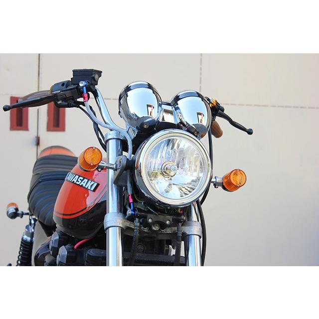 CBX400Fマーシャルヘッドライト889 クリアレンズ メッキケース 800