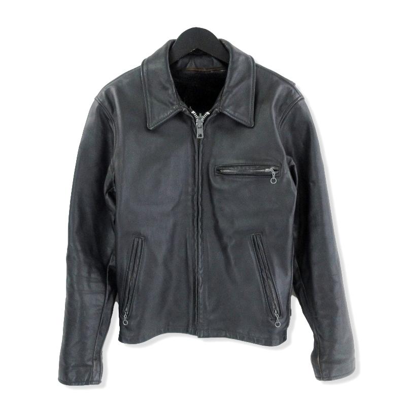 SCHOTT ショット642 襟付きシングルライダース サイズ34 こげ茶