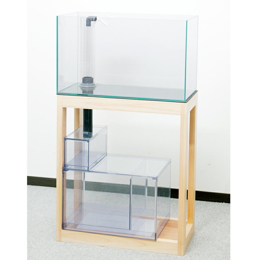 60cm×45cm×45cm オーバーフロー水槽 水中ポンプセット