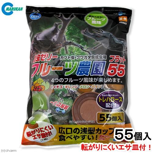 マルカン 昆虫ゼリー フルーツ農園 フラット55 広口 浅型 エサ皿付き