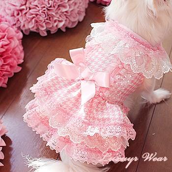 オーダーメイド犬服のスイーティ千鳥格子ピンク : オーダーメイド