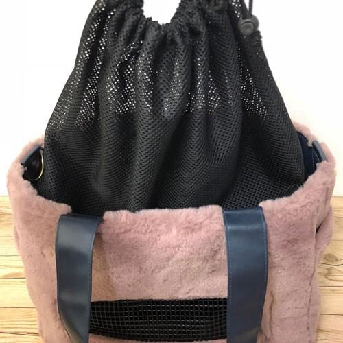 GODPIVA】ファーリボンキャリーバッグ ピンク 犬のキャリーバッグ