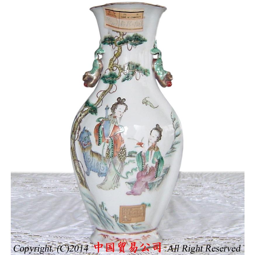 中国 景徳鎮 粉彩 三国志人物図 天球瓶 中国 景徳鎮 粉彩 三国志人物図