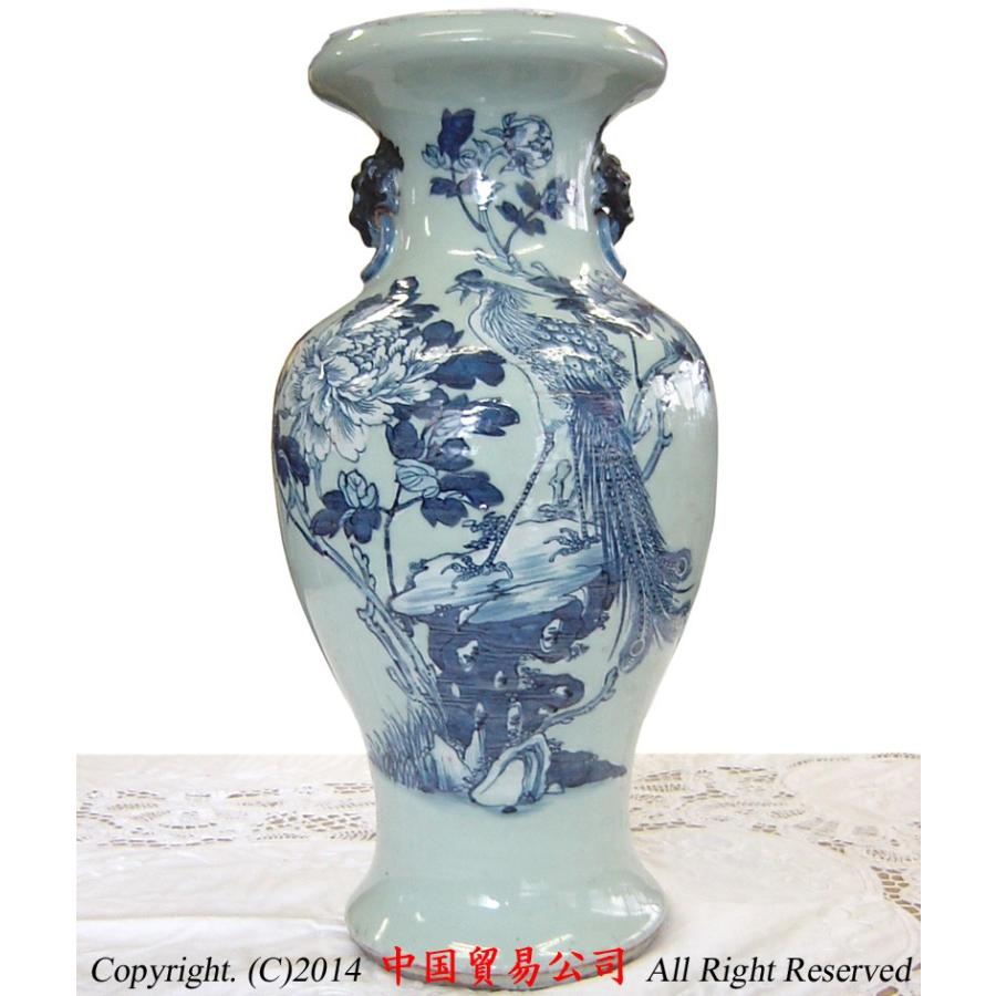 景徳鎮花瓶 清朝同治 青花鳳牡紋瓶 : 中国貿易公司ctcオンライン