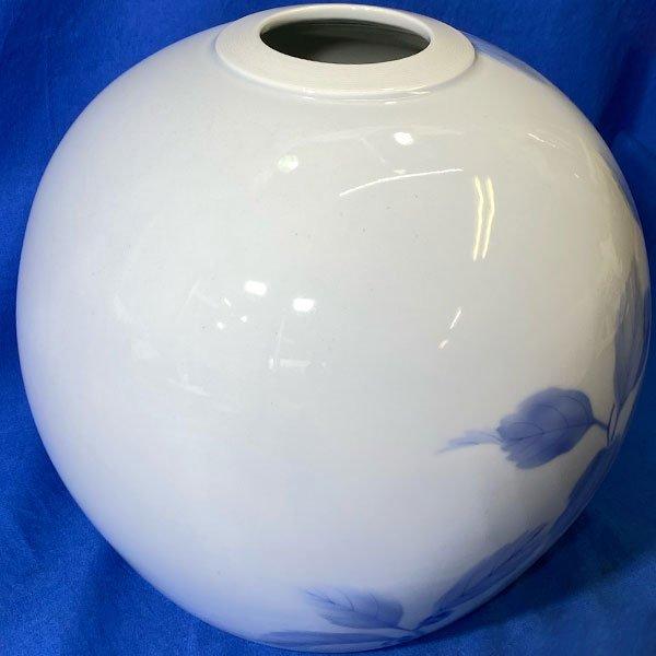 宮内庁御用達 深川製磁 有田焼 花瓶 官窯染付 鳥 木の実 藍絵 特大 花