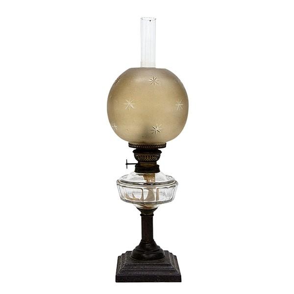 大正ロマン オイルランプ フロストガラス 日本製 アンティーク
