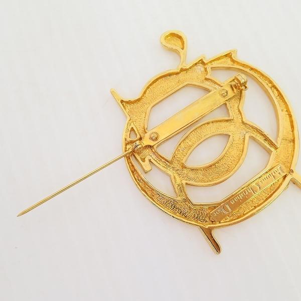 美品【クリスチャンディオール】ブローチ エンブレム archive ゴールド