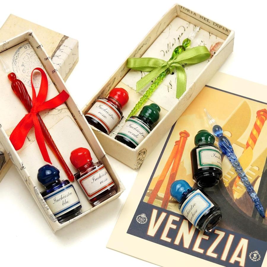 ガラスペン インク付き RUBINATO 118/SET ミニガラスペン イタリア製