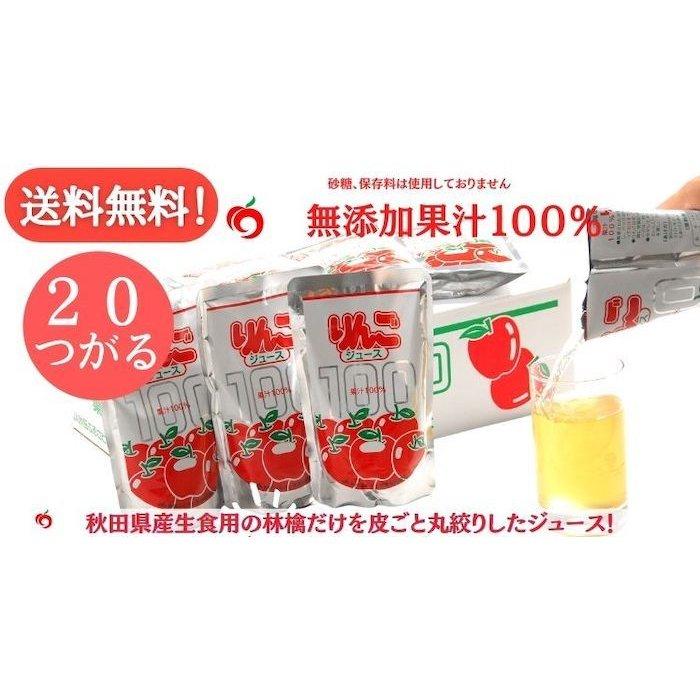 送料無料 JA秋田ふるさと りんごジュース つがる 無添加 20パック