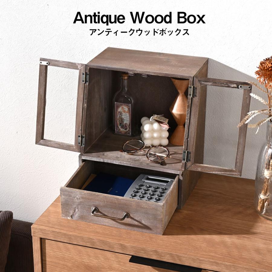 ヴィンテージ アンティーク スパイスキャビネット ガラス扉 観音開き