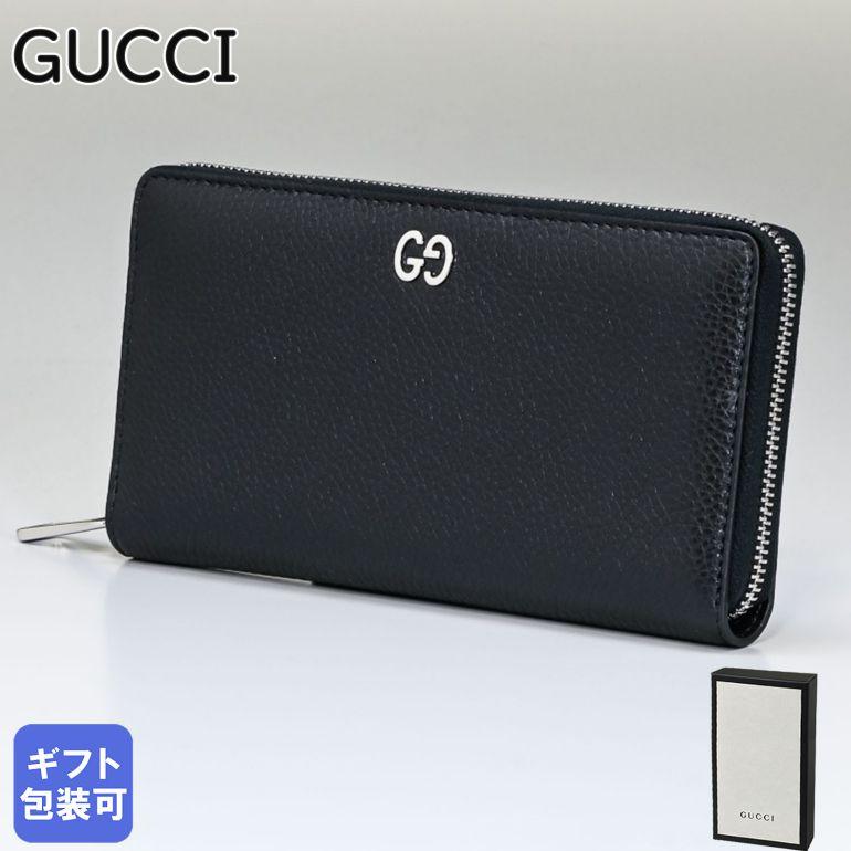GUCCI（グッチ） 長財布 ラウンドファスナー メンズ GGメタル レザー