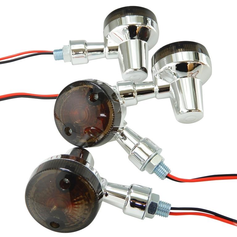 GS ミニ ウインカー 汎用 ZII Z2タイプ スモークxメッキ 4個 : AGER