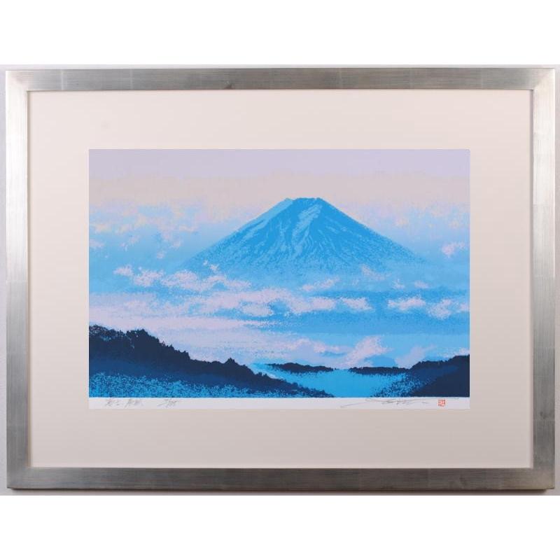 富士山 絵画 風景画 シルクスクリーン 版画 池上壮豊 「富士・展開