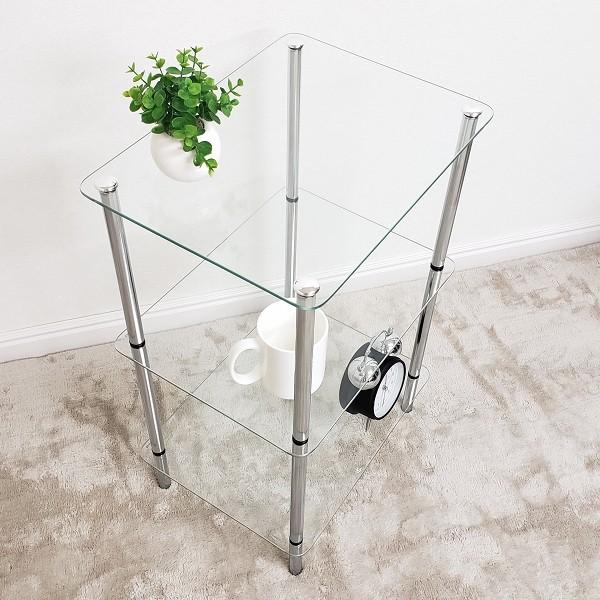 ガラスラック 四角タイプ クリア 透明 送料無料(北海道・沖縄・離島を