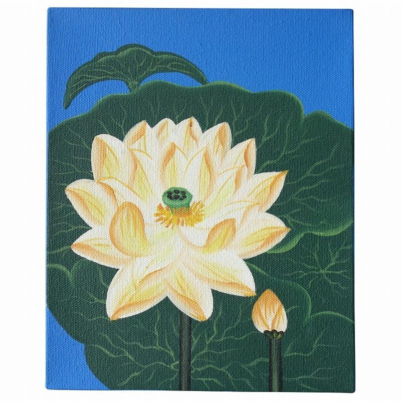 ロータスの絵 20X25 イエロー【メール便OK】【蓮の花の絵 蓮の絵 絵画