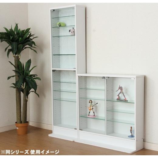 高さ 180cm スリム フィギュアケース 収納 ガラス扉 マグネット式