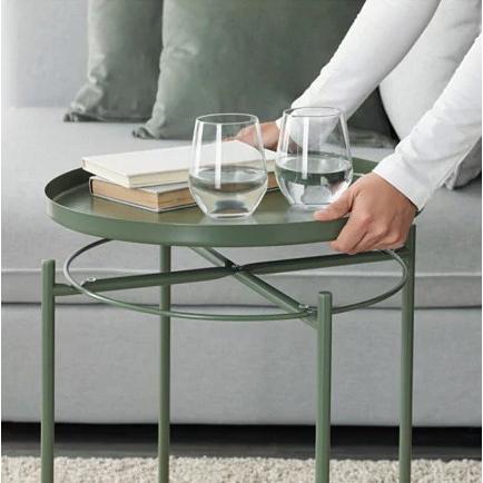 IKEA イケア マルムスタ サイドテーブル 丸型 ガラストップ 廃盤 美品