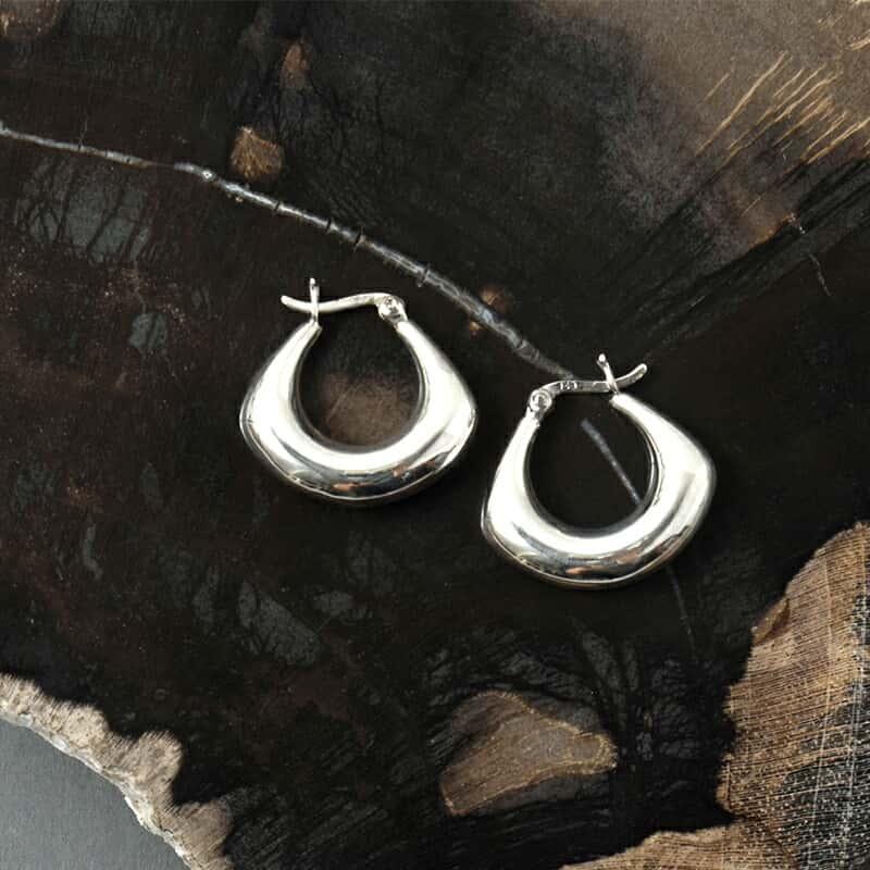 aura オーラ シルバー925 ドロップ フープ ピアス drop hoop pierce a