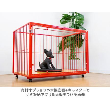 扉がアクリル ケージ W90×D60×H60cm 小〜中型犬用 6Mワイド クリアー