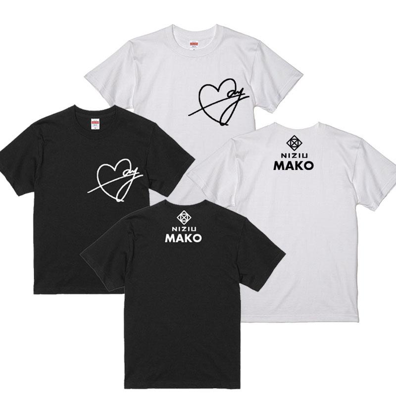 マコ ニジュー ニジユー NiziU サイン ロゴ入り ホワイト/ブラック T