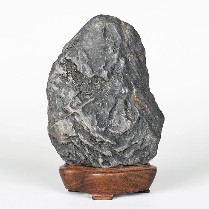 天然石 水石 木製台座付き 水石 天然石 約700g 鑑賞石 自然石 木製専用